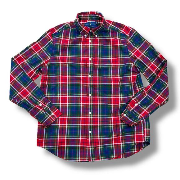 Polo Ralph Lauren Other - Polo Ralph Lauren Big Boys Size XL (18-20) Red Plaid Button Shirt Cotton Pony